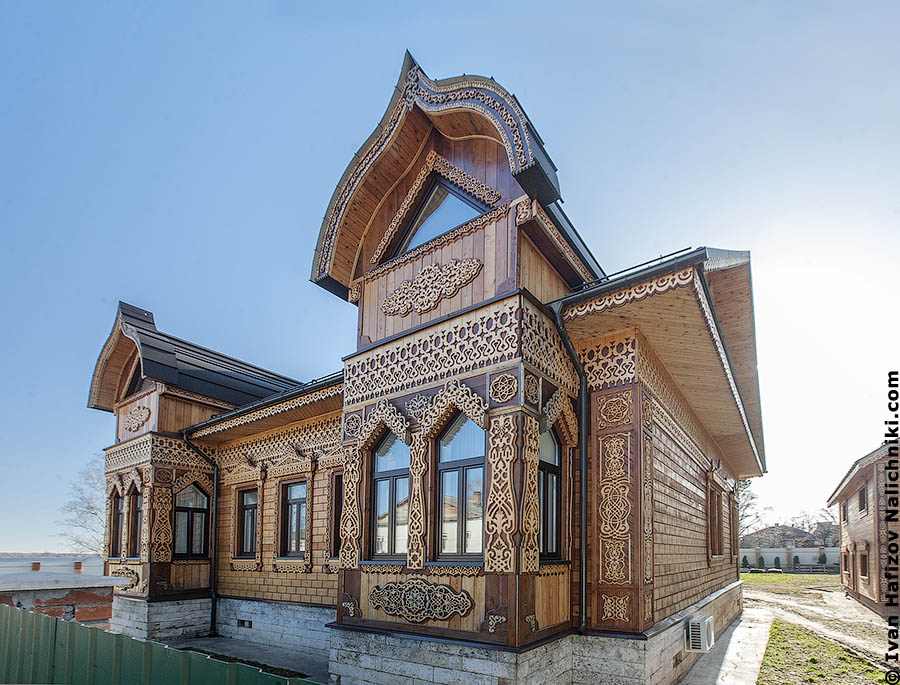 A restored old-fashioned wooden house